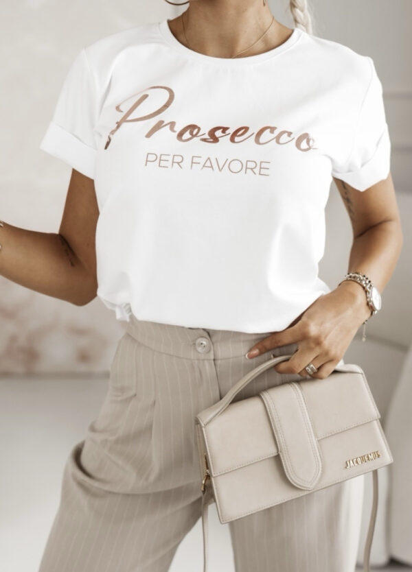 T-särk Prosecco Per Favore - valge