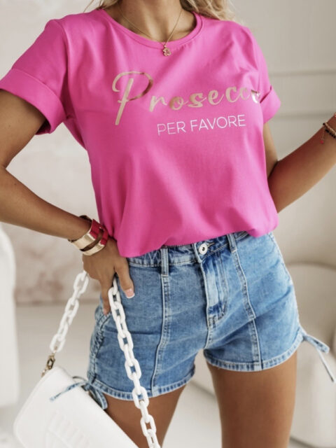 T-särk Prosecco Per Favore - fuksia