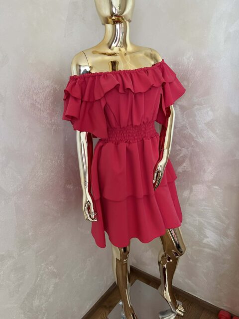 Tugevast materjalist volangidega kleit Lily – tumeroosa