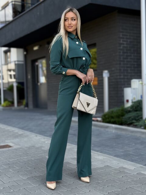 Tumeroheline pikkade varrukatega jumpsuit