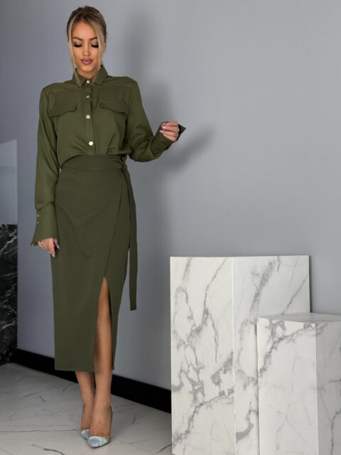 Tume khaki midi hõlmikseelik
