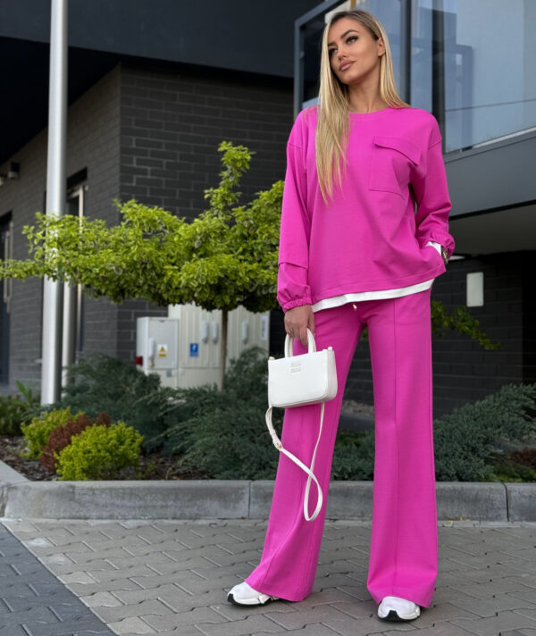 Fuksia 2-osaline puuvillane vabaajakomplekt