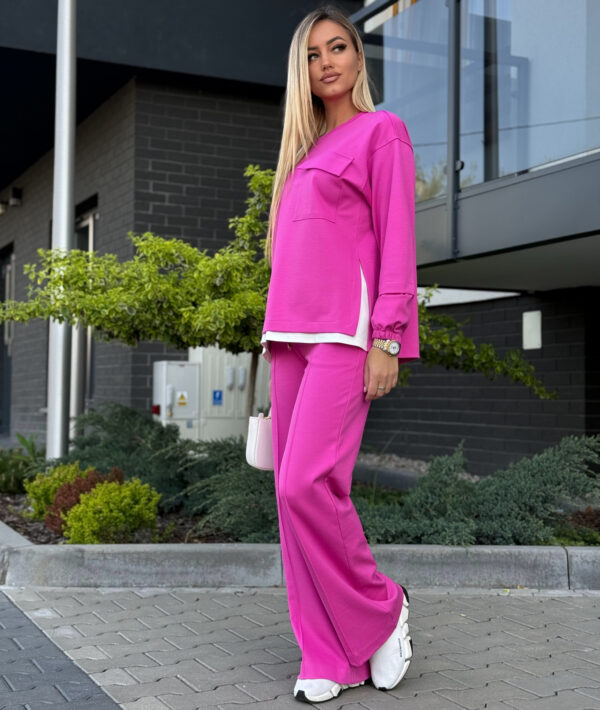 Fuksia 2-osaline puuvillane vabaajakomplekt