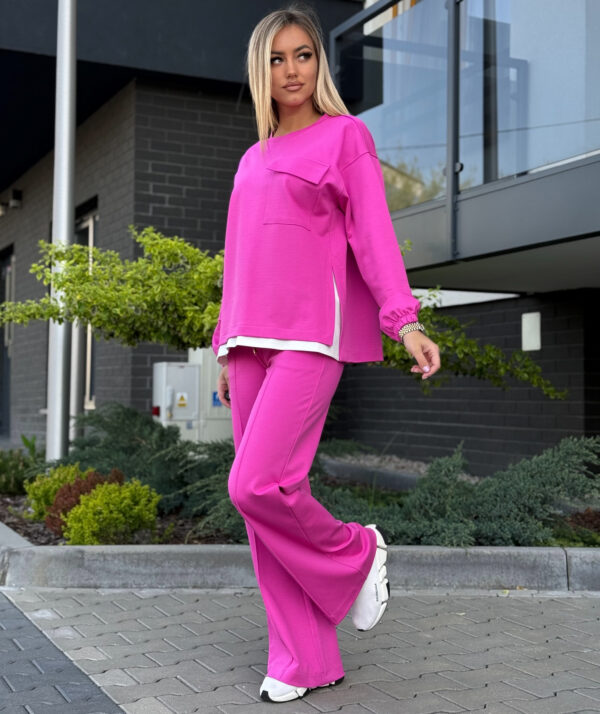 Fuksia 2-osaline puuvillane vabaajakomplekt