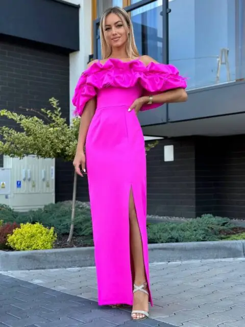 Roosa pikk pidulik kleit