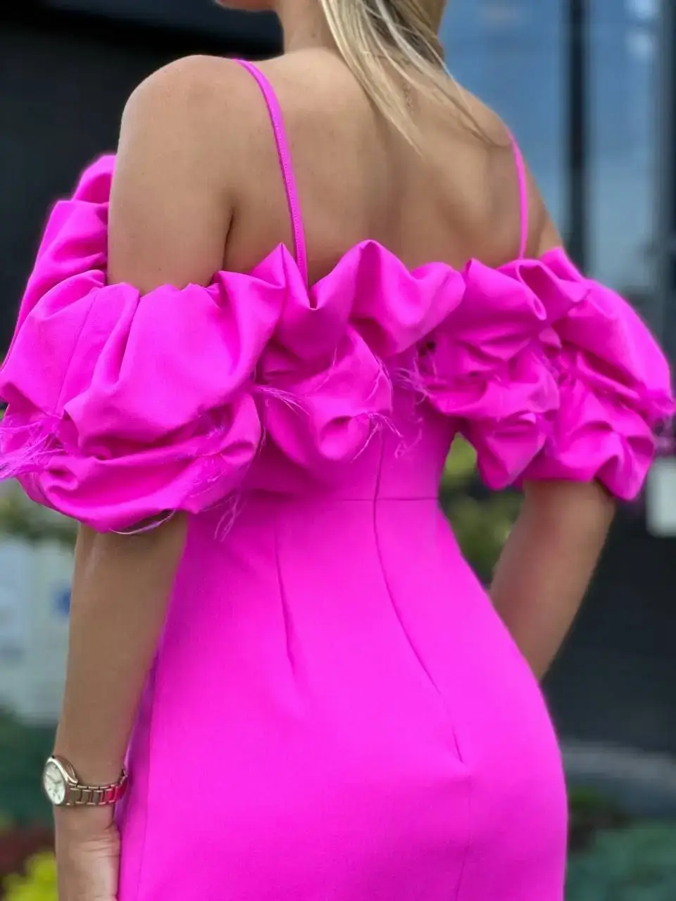 Roosa pikk pidulik kleit