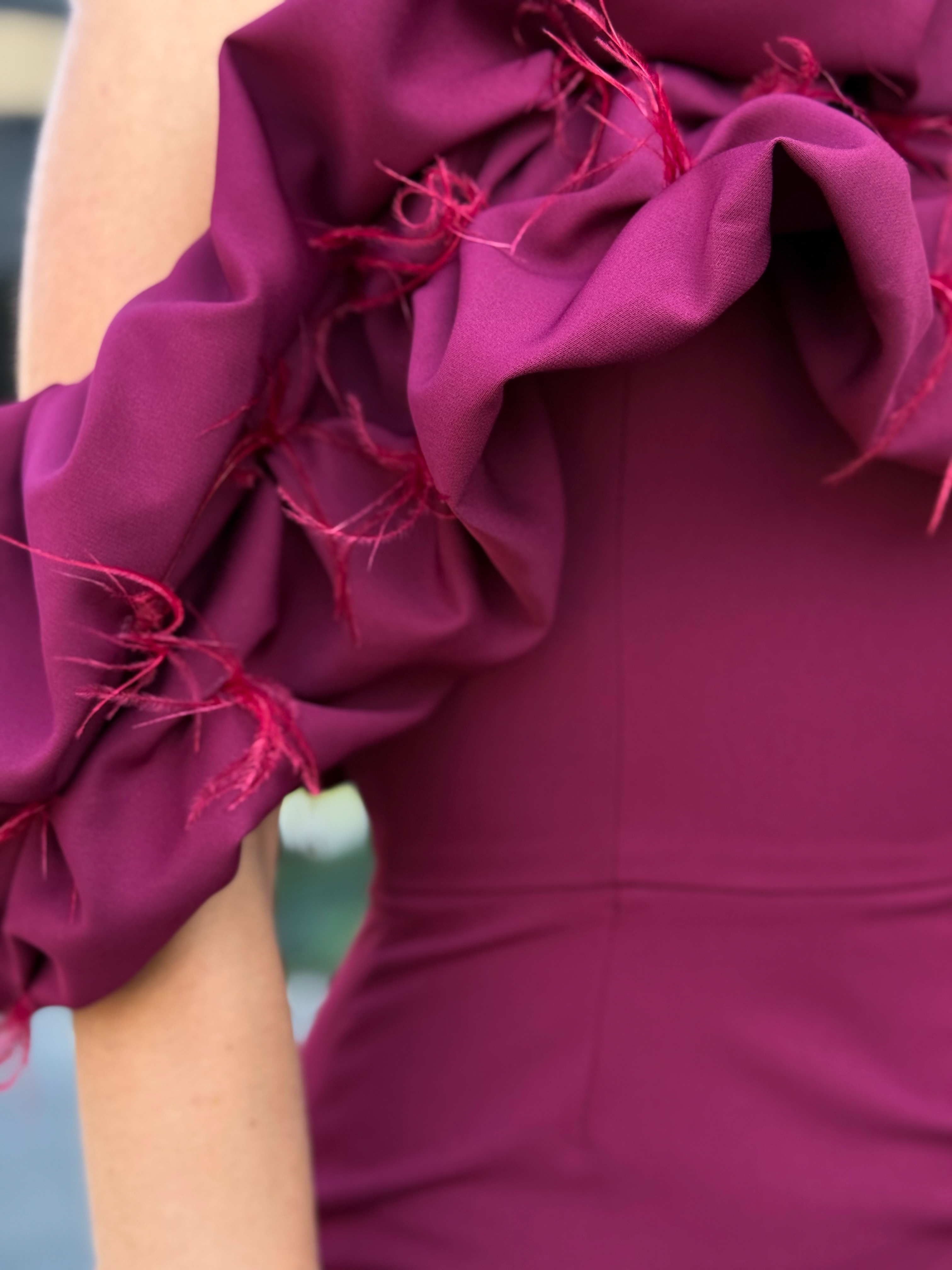 Burgundia lühike pidulik kleit