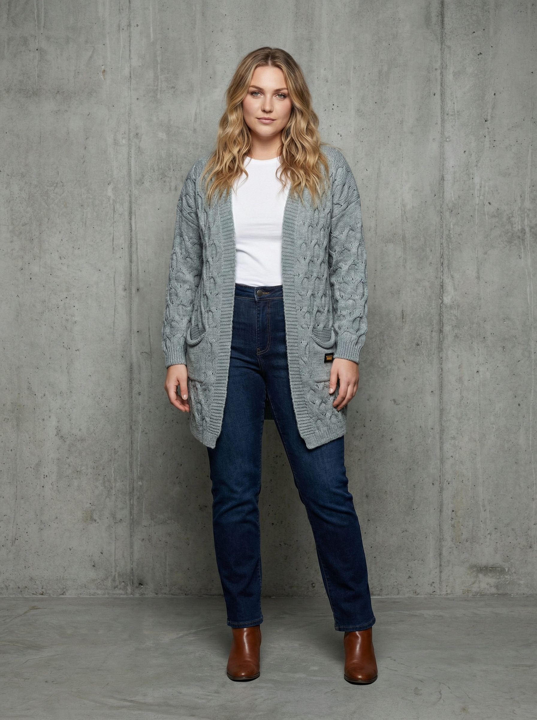 Helehall kootud kardigan