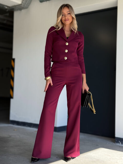 Burgundia pükste ja pintsakuga komplekt