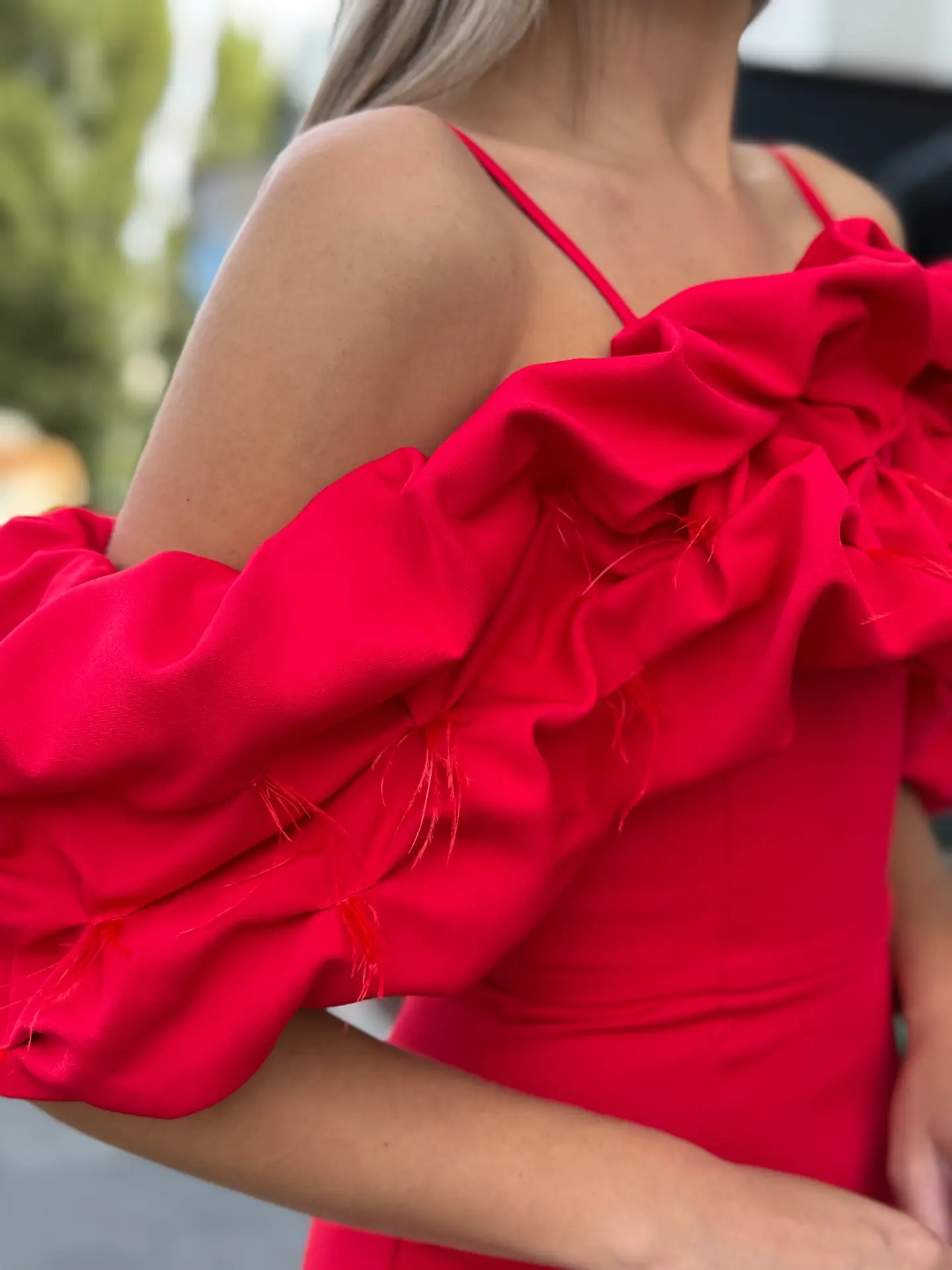 Punane lühike pidulik kleit