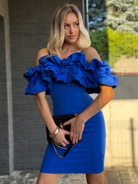 Sinine lühike pidulik kleit