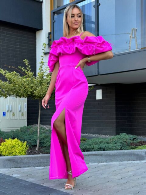 Roosa pikk pidulik kleit