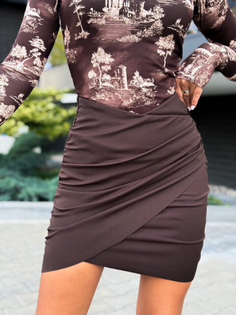 Pruun puuvillane seelik kroogitud seelik