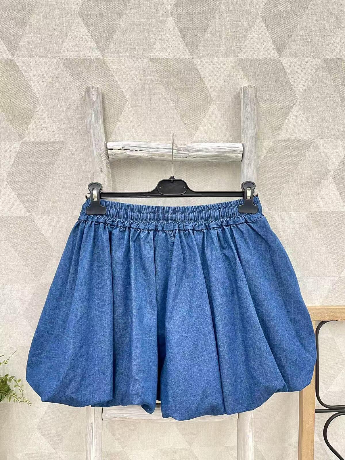 Õhuline lühike teksast püksseelik