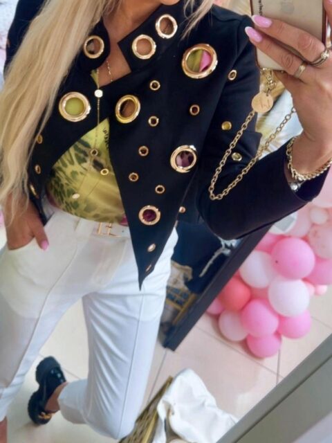 Must sametine efektne suvine jakk