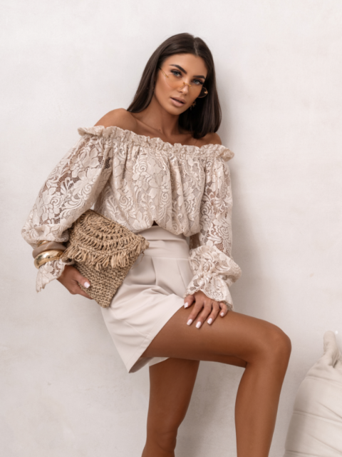 Beež pitsiline hispaania stiilis pluus