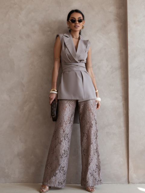 Mocha pitspükste ja vestiga komplekt